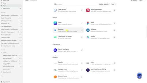 Galleria dei plugin/app di Codex: Canva, Figma, Remotion, HeyGen, OpenAI Developers