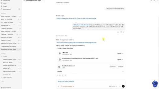 Skill YouTube Auto Download in Codex