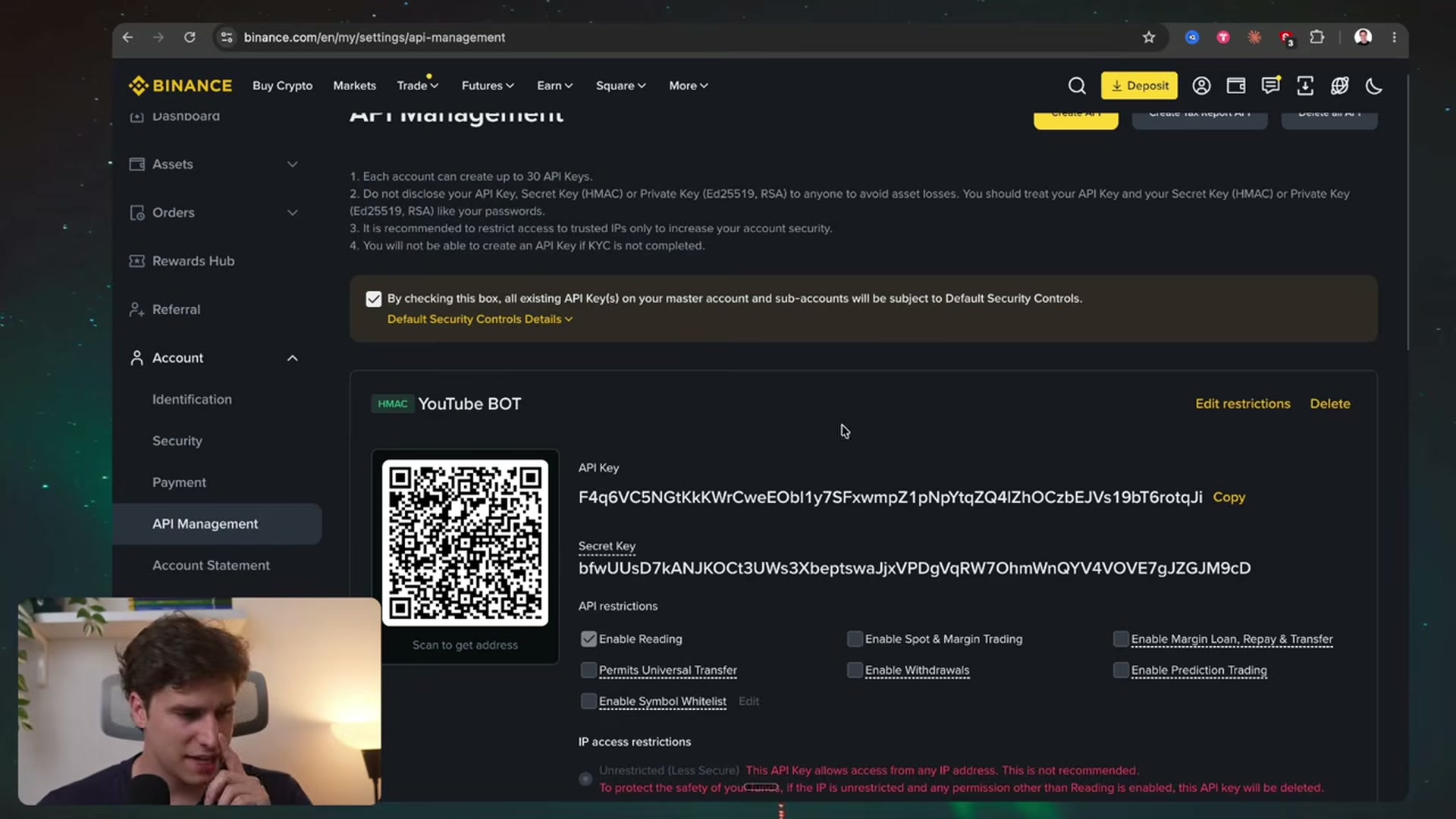 Documentazione developer di Binance: changelog delle API spot, dove trovare l'endpoint delle candele