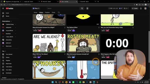 Griglia di video del canale in stile MS Paint