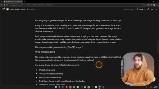 Il master prompt con le style requirements MS Paint