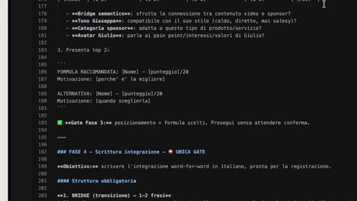 Esempio di file skill in formato Markdown con fasi e struttura