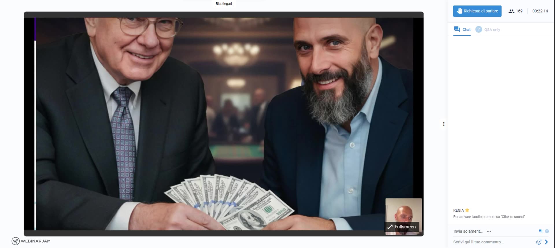 Immagine generata di Warren Buffett col relatore